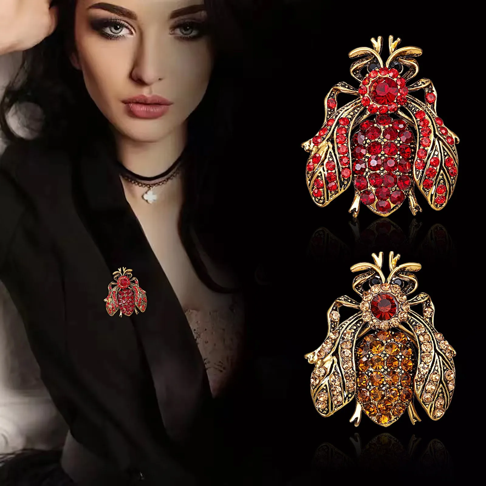 Personalized Diamond Bee Brooch for Women